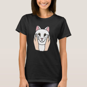 Camiseta Pet De Gato Branco Cheiks Chubby
