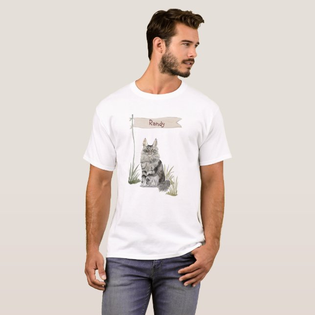 Camiseta Pet de Gato de Maine Coon (Frente Completa)