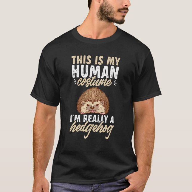 Camiseta Pet De Hedgehog Esta É A Minha Costume Humana (Frente)