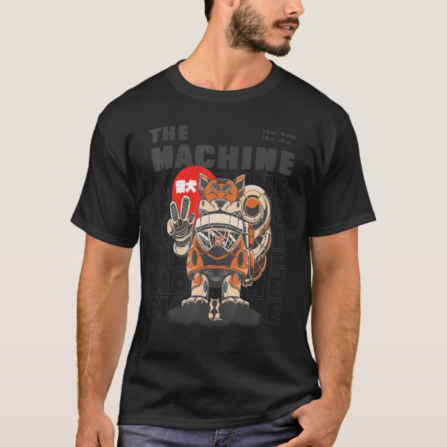 Camiseta Pet De Máquina Robótica De Gato Gigante Com Gatinh (Frente)