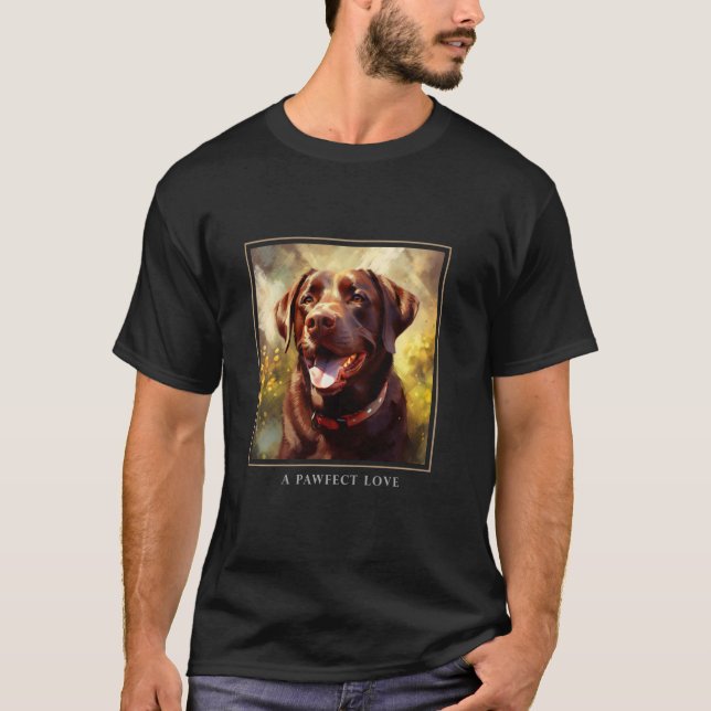 Camiseta Pet de pintura de flores do Cão Labrador de Chocol (Frente)