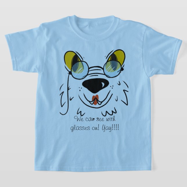 Camiseta Pet Dog com óculos. (Postura )