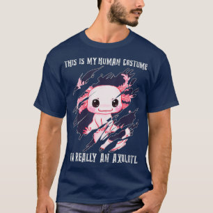 Camiseta Pet Exótico de Kawaii - Figurino Cute Axolotl