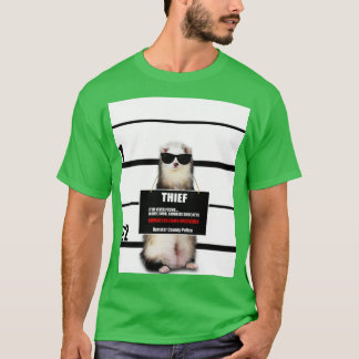 Camiseta Pet Ferret Engraçado Ladrão Mugshot Ferret Present