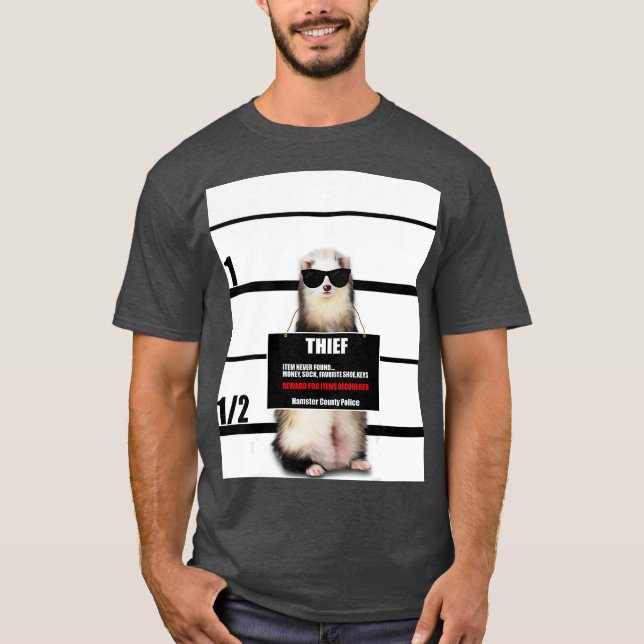 Camiseta Pet Ferret Funny Ferret Thef Mugshot Gift Gift (Frente)