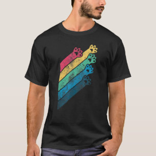 Camiseta Pet Gato Pata Fofa Arco-íris Rainpaw Vint