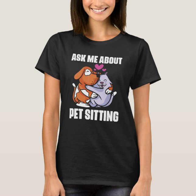 Camiseta Pet Humorístico Sentado Animal para Cachorro Gato (Frente)