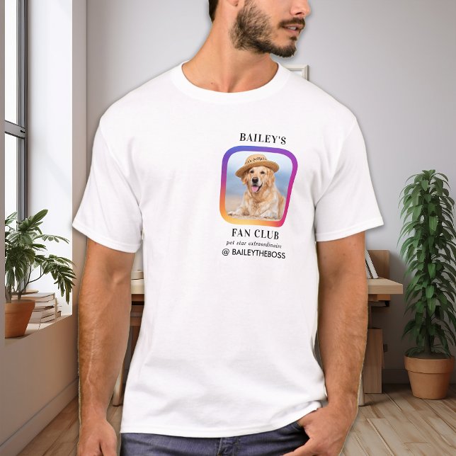 Camiseta Pet Influencer Fan Club Instagram Foto Personaliza (Criador carregado)