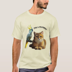 Camiseta Pet Lover British Shorthair Cat & Cockatoo Bird