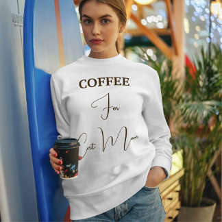 Camiseta Pet Lover Brown Coffee Script Cat Mom Custom White