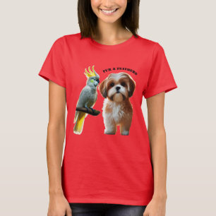 Camiseta Pet Lover de Shih Tzu Dog e Cockatoo Bird URM