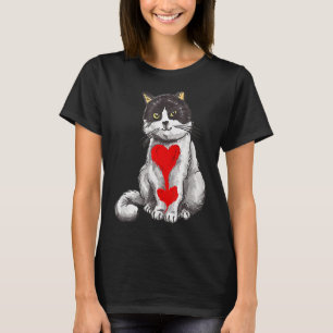 Camiseta Pet Lover Gift Idea Cat Heart Animal Love Valentin
