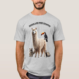 Camiseta Pet Lover Llama, Raccoon, Ferret e Bird exóticos