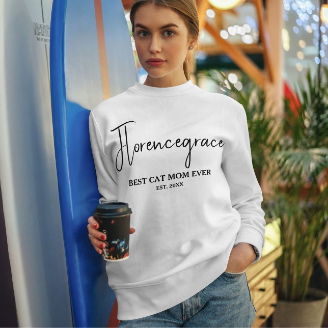 Camiseta Pet Lover Name Stylish Quote Cat Mom Customized (Criador carregado)