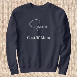 Camiseta Pet Lover Navy Blue White Script Custom Cat Mom 