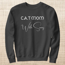 Camiseta Pet Lover White Script Cat Mom Personalized Grey