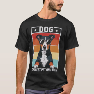 Camiseta Pet Mais Fresco De Cão Na Terra Óculos De Sol Retr