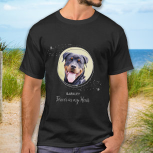 Camiseta Pet Memorial Elegant Silver Stars Foto Personaliza