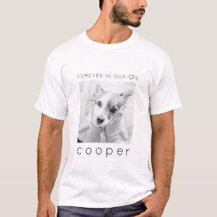 Camiseta Pet Memorial Forever em nossos Corações Foto Simpl