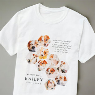 Camiseta Pet Memorial Modern Simple 10 Colagem de Fotos