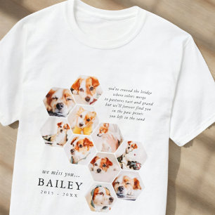 Camiseta Pet Memorial Modern Simple 10 Colagem de Fotos
