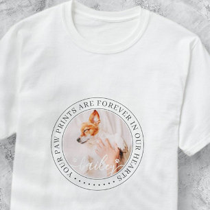 Camiseta Pet Memorial Paw Imprime Foto Chic Elegante Para C