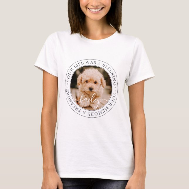 Camiseta Pet Memorial Treasured Memory Imagem Chic Elegante (Frente)