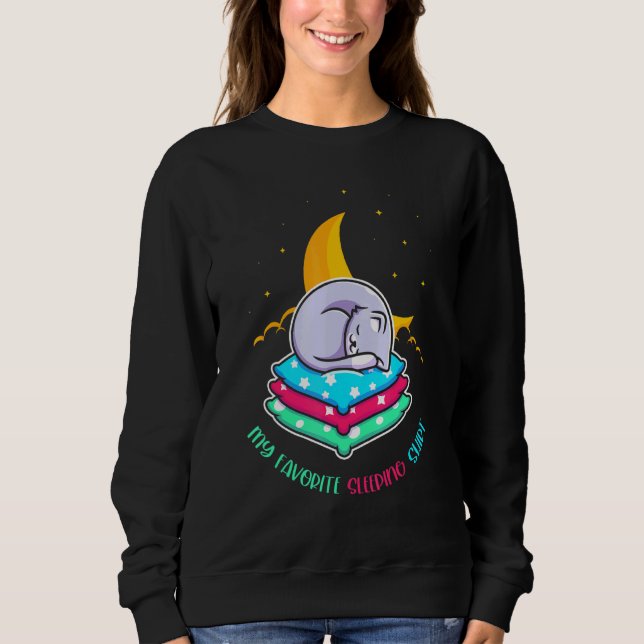 Camiseta Pet Moon Night Sleeping Napping Animal Dormindo (Frente)