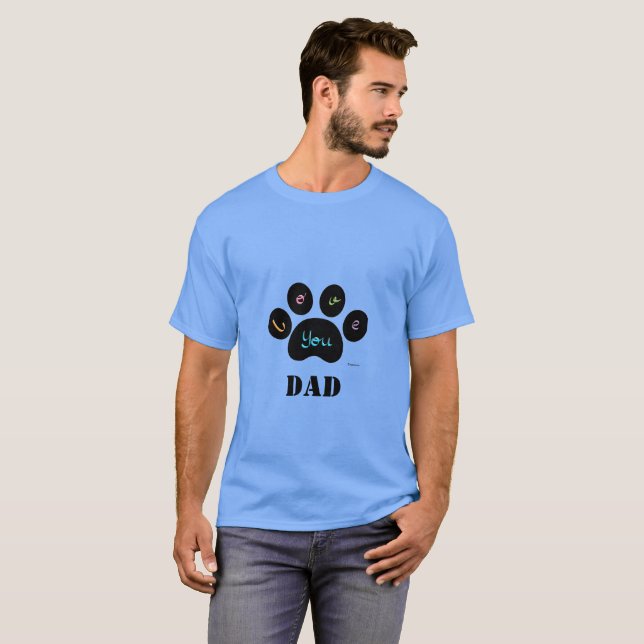 Camiseta Pet Paw Amo você PAI Gato 🐾 Legal (Frente Completa)