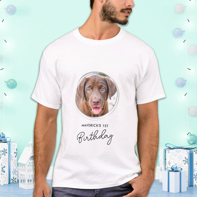 Camiseta Pet Photo Dog Birthday Personalizado (Criador carregado)