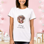 Camiseta Pet Photo Personalization Dog Birthday<br><div class="desc">Puppy Pawty! Adicione o toque final ao seu aniversário de cachorros ou cães com esta divertida camisa personalizada de festas de fotos. Adicione a foto favorita do seu filhote e personalize com nome, idade de aniversário! Veja a coleção de aniversário do Puppy Dog para fazer convites de aniversário, decoração de...</div>