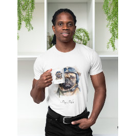 Camiseta Pet Pilot Pug personalizável