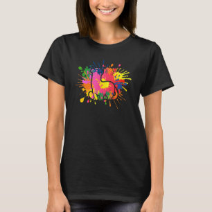 Camiseta Pet Polec De Pintura De Mão De Trabalho de arte Fe