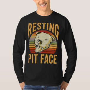 Camiseta Pet Retro Resting Face Pitbull Cachorro Pet
