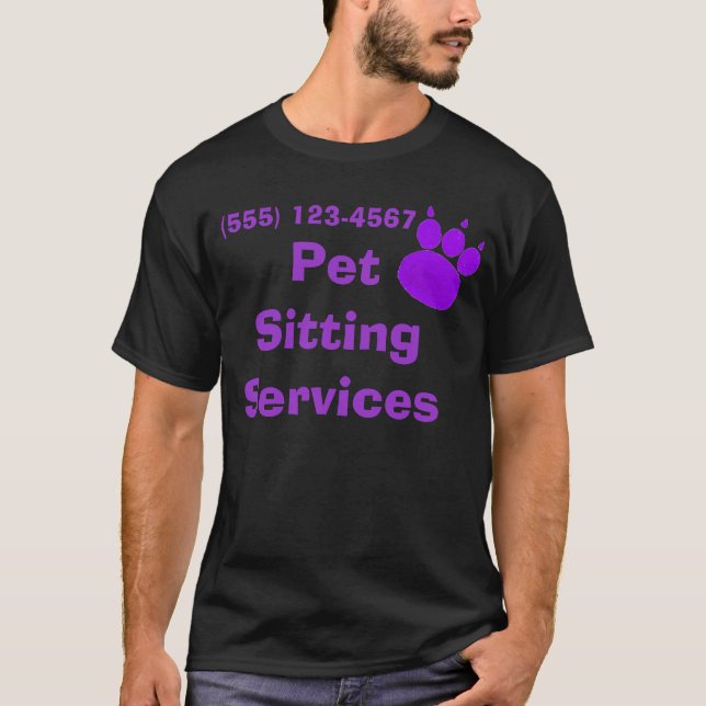Camiseta Pet Sitting Services Paw Print (Frente)
