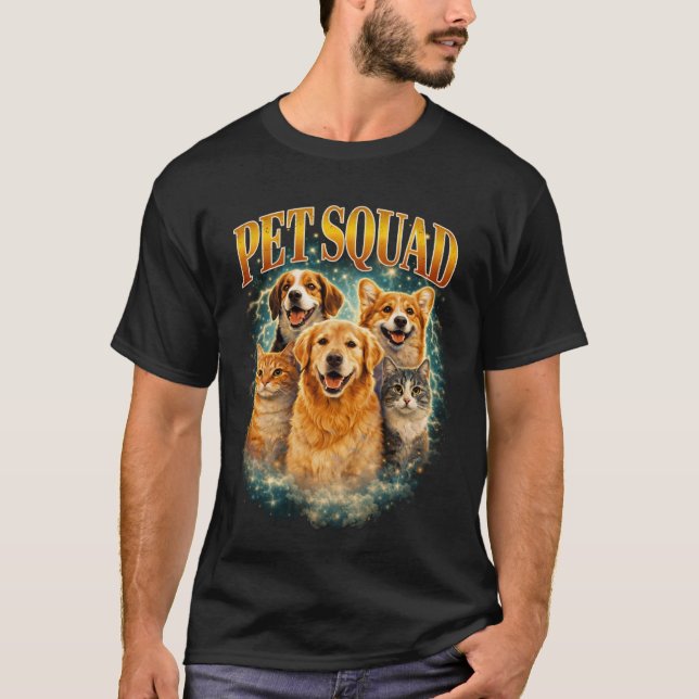 Camiseta Pet Squad Custom– Personalized Dog & Cat Group Por (Frente)