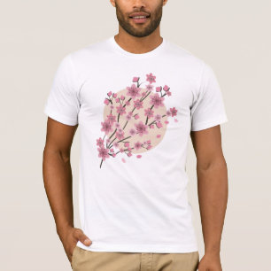 Camiseta Pétalas de Cerejeira Flor de Rosa