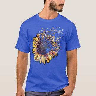 Camiseta Pétalas de girassol coloridas que sopram T-Shir de