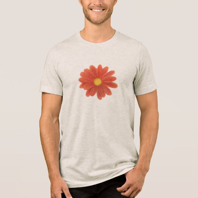 Camiseta Pétalas em Movimento – Gráfico de Flor Vibrante (Frente)