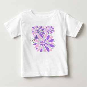 Camiseta Pétalas Mágicas Flores Roxas