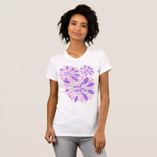 Camiseta Pétalas Mágicas Flores Roxas