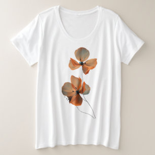 Camiseta Pétalas Sussurrantes Âmbar na Quietude Escura Flor