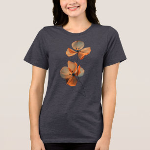 Camiseta Pétalas Sussurrantes Âmbar na Quietude Escura Flor