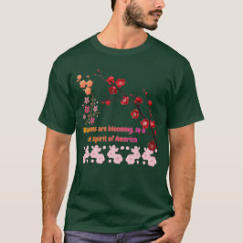 Camiseta Petals in Pink Harmony forest green