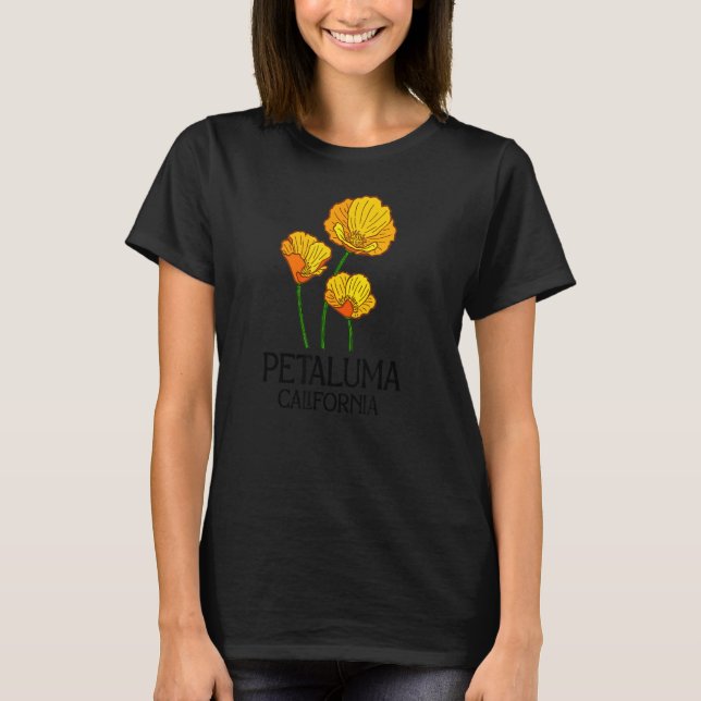 Camiseta Petaluma California CA Poppy Flower State City Vin (Frente)