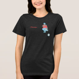 Camiseta Pétanque, jogadora de bocha feminina de vermelho