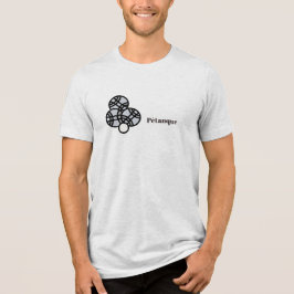 Camiseta Pétanque, Três bolas cinzas, Boules e Cochonnet