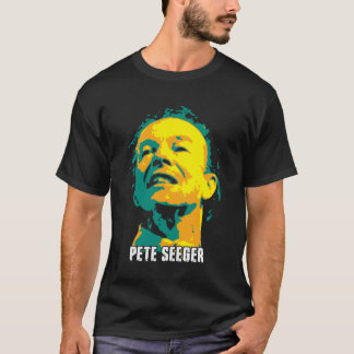 Camiseta Pete Seeger, um cantor popular americano e um ator
