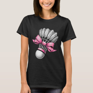 Camiseta Peteca de Badminton com Laço de Coquete Rosa Mamãe