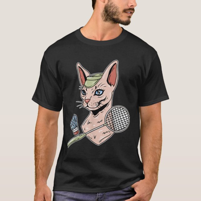 Camiseta Peteca Engraçada de Gato Devon Rex (Frente)